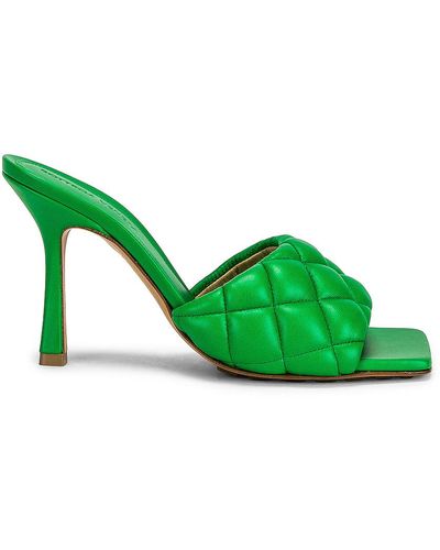 Bottega Veneta Padded Stretch Mule Sandals - Green