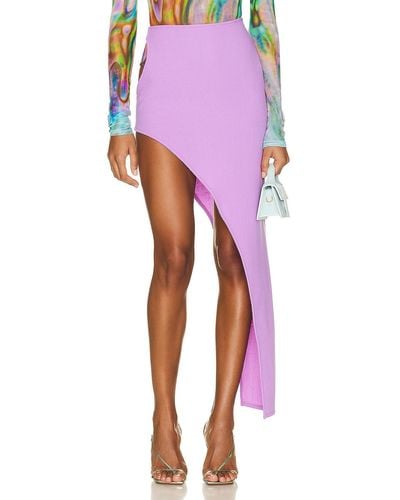 David Koma Hip Cutout Asymmetrical Open Leg Skirt - Purple