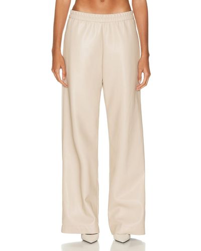 Enza Costa Soft Leather Straight Leg Pant - Natural