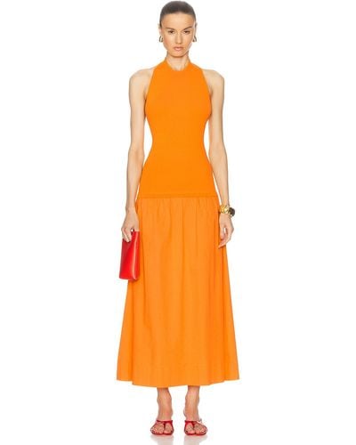 Simon Miller Junjo Knit Poplin Dress - Orange