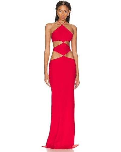 Monot Diamond Cutout Dress - Red