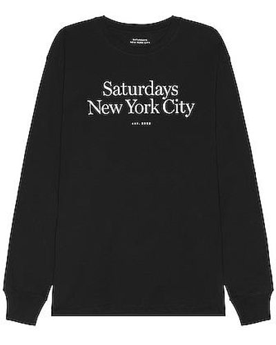 Saturdays NYC Miller Standard Long Sleeve Tee - Black