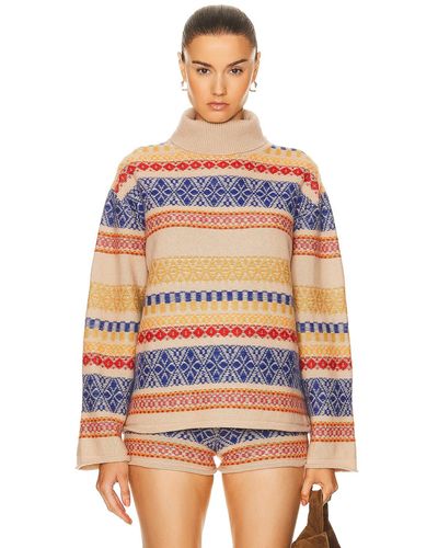 The Elder Statesman Hazy Isle Turtleneck Sweater - Multicolor