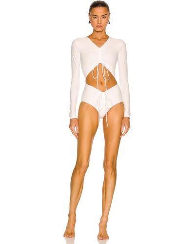 Christopher Esber Ruched Disconnect Swimsuit - White