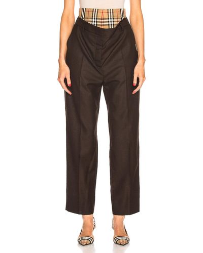 Burberry Double Waist Pant - Brown