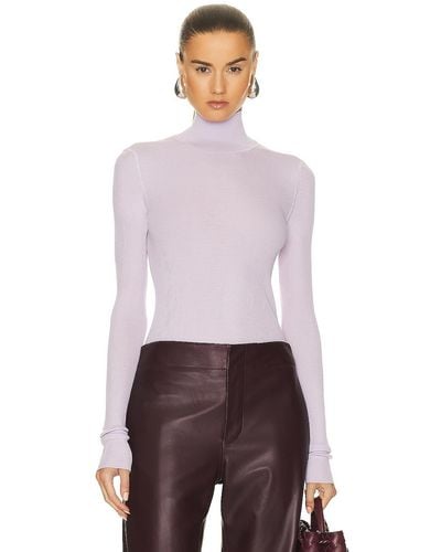 Bottega Veneta Wool Rib Underpinning Sweater - Purple