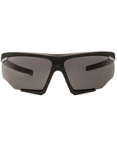 Prada Linea Rossa Shield Frame Sunglasses - Gray