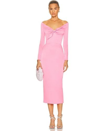 Alex Perry Peyton Off Shoulder Bow Tie Dress - Pink