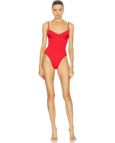 Haight Ribbed Monica One Piece Swimsuit - Red
