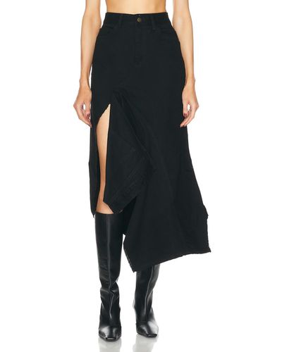 Monse Deconstructed Long Denim Skirt - Black