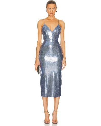 Alex Perry Paneled Bikini Sequin Dress - Blue