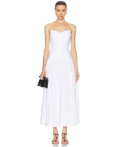 Matteau Gathered Drop Waist Dress - White