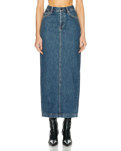 Wardrobe NYC Denim Column Skirt - Blue