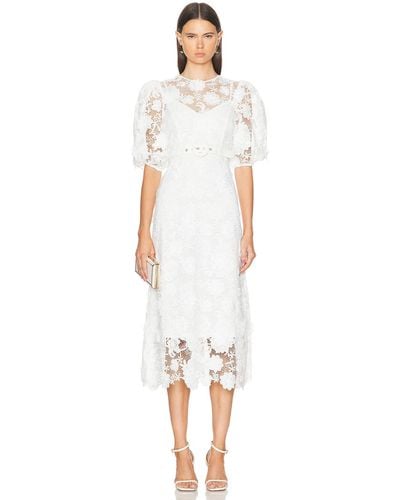 Zimmermann Halliday Lace Flower Dress - White