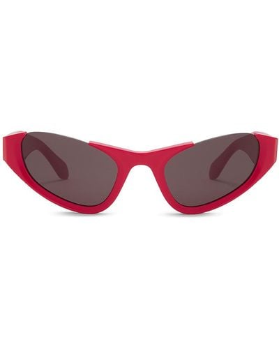 Alaïa Lettering Logo Cat Eye Sunglasses - Red