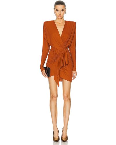 Alexandre Vauthier Long Sleeve Mini Dress - Orange