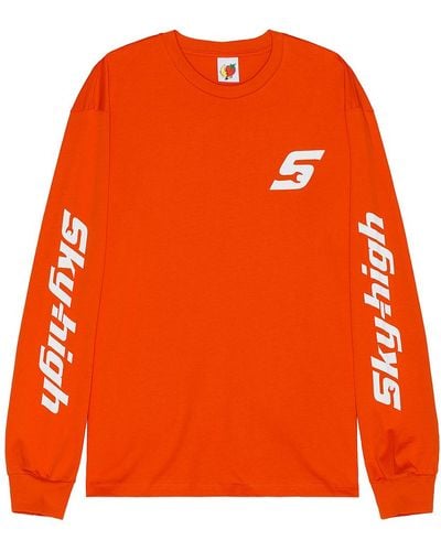 Sky High Farm Construction Logo #3 Long Sleeve T Shirt - Orange
