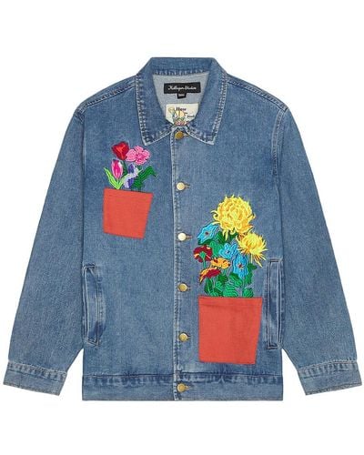 Kidsuper Flower Pots Denim Jacket - Blue