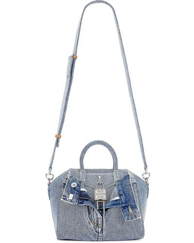 Givenchy Mini Antigona Lock Boyfriend Bag - Blue