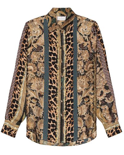 Pierre Louis Mascia Aloe Long Sleeve Shirt - Brown