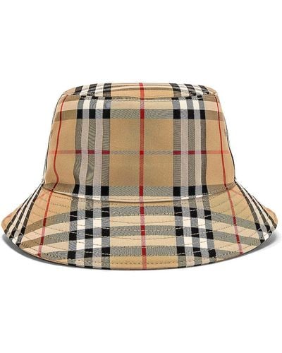 Burberry 2 Panel Bucket Hat In Archive Beige Cotton - Natural