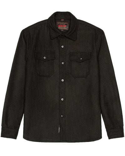 Schott Nyc Cpo Wool Shirt - Black