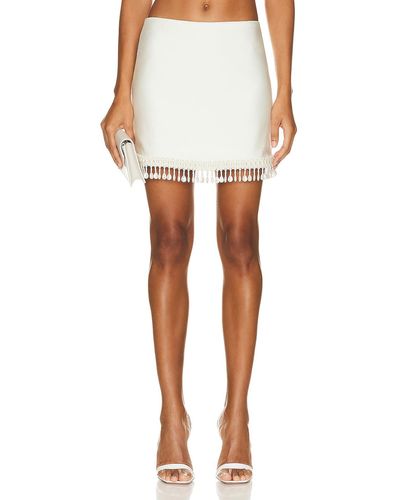 PATBO Beaded Mini Skirt - White