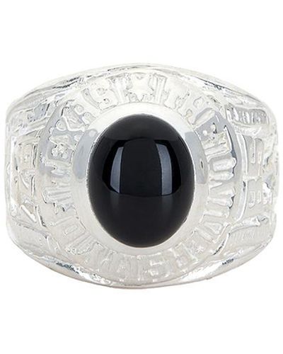 Martine Ali 925 Silver Black Onyx Champion Ring