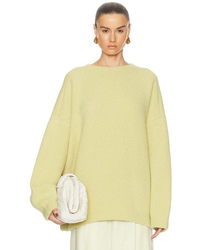 Fear Of God Virgin Wool Boucle Straight Neck Relaxed Sweater - Yellow