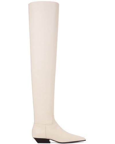 Khaite Marfa Leather Over-the-knee Boots - White
