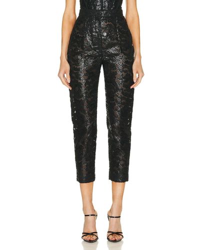 Alexander McQueen Lace High Waisted Pant - Black
