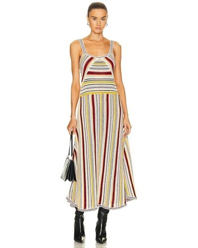 Zimmermann Vitali Multi Stripe Knit Dress - Natural