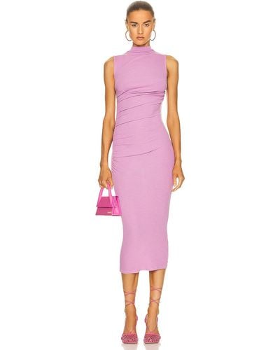 Enza Costa Silk Knit Sleeveless Twist Midi Dress - Pink