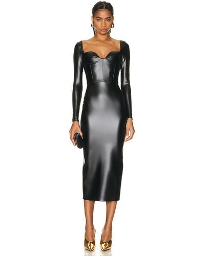 Alex Perry Blade Sweetheart Long Sleeve Cup Dress - Black
