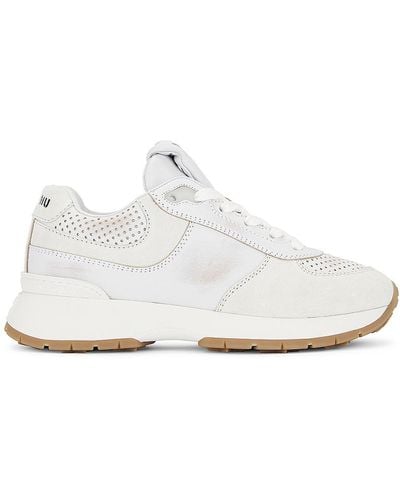 Miu Miu Leather Sneaker - White