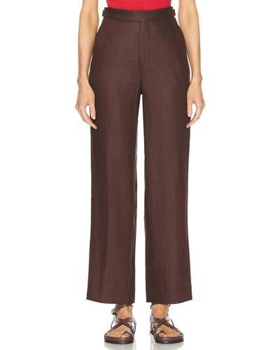 Bode Linen Suiting Trouser - Brown