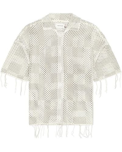 Honor The Gift A-spring Crochet Button Down Shirt - White