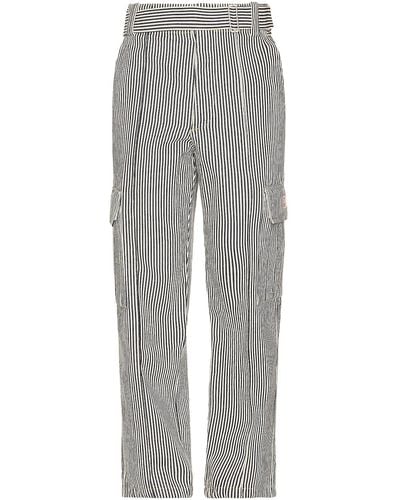 KENZO Striped Army Straight Jeans - Gray