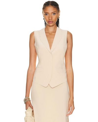 Norma Kamali Vest With Lapel - Natural
