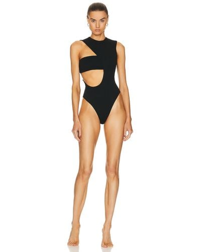 Haight Crepe 80's One Piece Swimsuit - Black
