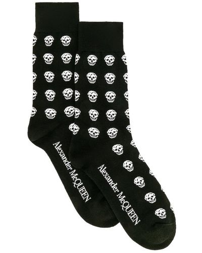 Alexander McQueen Skull Short Sock - Black