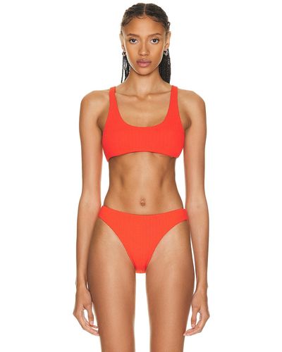 Wolford Scoop Neck Ultra Texture Bikini Top - Orange