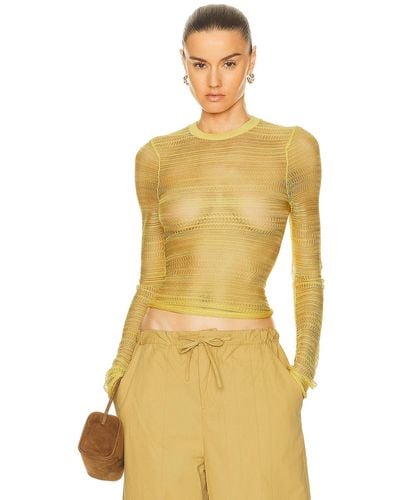 Christopher Esber Refraction Knit Long Sleeve Top - Yellow
