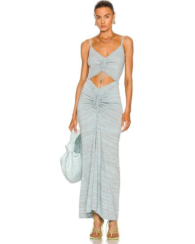 Christopher Esber Ruched Disconnect Knit Cami Dress - Gray