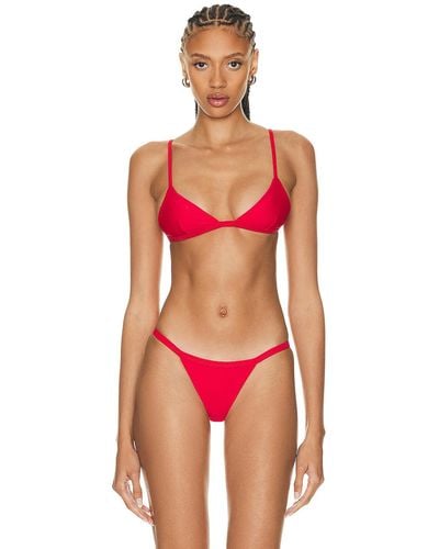 Matteau Petite Triangle Bikini Top - Red