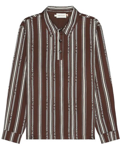 Honor The Gift Stripe Henley - Brown