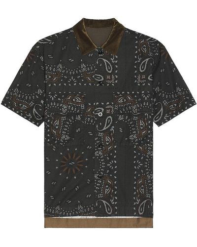Sacai Bandana Print Shirt - Black
