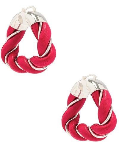 Bottega Veneta Twist Earrings - Red