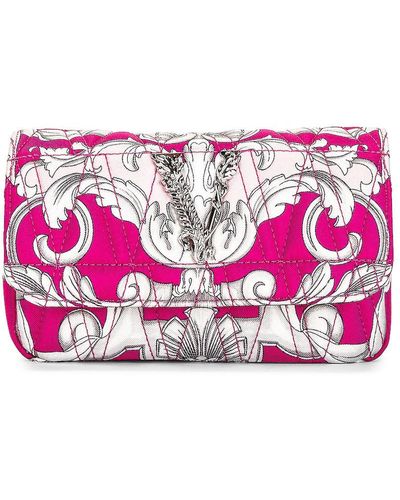 Versace Virtus Quilted Shoulder Bag - Pink