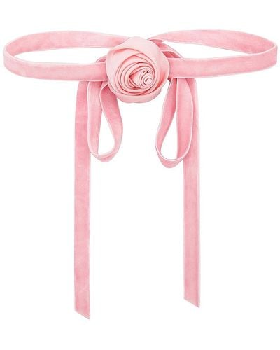 Lele Sadoughi Silk Rosette Ribbon Choker Necklace - Pink